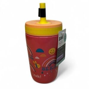 Zak! Everyday Smiles Leak Proof BPA Free Antimicrobial 12 Oz Stainless Steel Cup